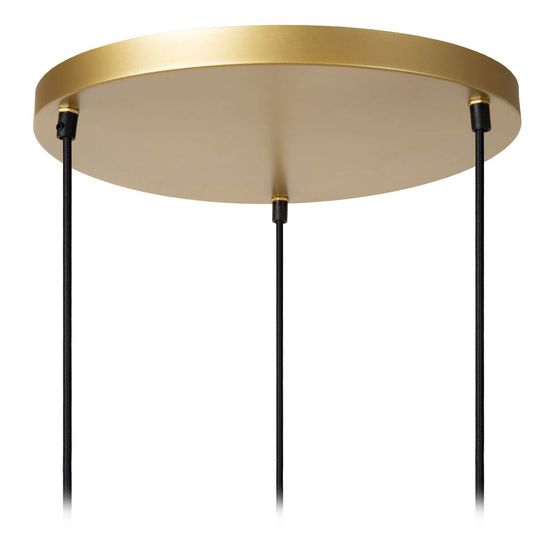 Lucide TASMAN Pendelleuchte 3x E27 Helles Holz, Mattes Gold, Messing 10420/03/72