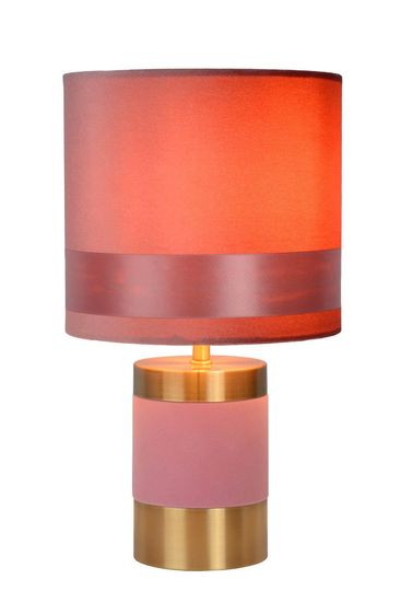 Lucide EXTRAVAGANZA FRIZZLE Tischlampe E14 Rosa, Mattes Gold, Messing 10500/81/66