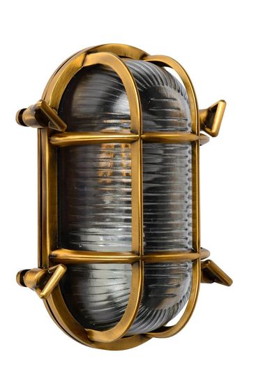 Lucide DUDLEY Außen-Wandleuchte E27 Mattes Gold, Messing IP65 11891/20/02