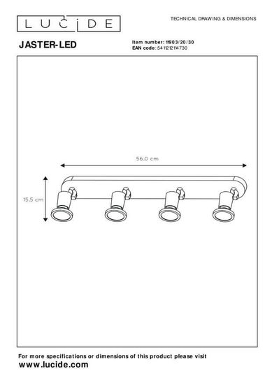 LUCIDE JASTER-LED Deckenstrahler – 4x GU5.3, 5W, 2700K Warmweiß, Dreh- Und Kippbar, Weiß