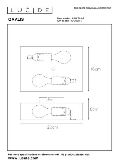 Lucide OVALIS Wandleuchte 2x E14 Mattes Gold, Messing 12219/02/02