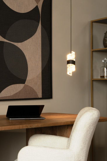 Lucide KLIGANDE LED Pendelleuchten 9W Warmweiss Modern Schwarz 70-150cm 13496/07/30