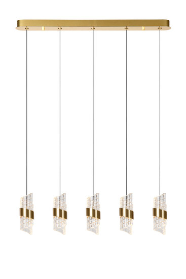 Lucide KLIGANDE LED Pendelleuchten 5-fach 7,8W dimmbar Warmweiss Modern Mattgold 70-150cm 13496/35/02