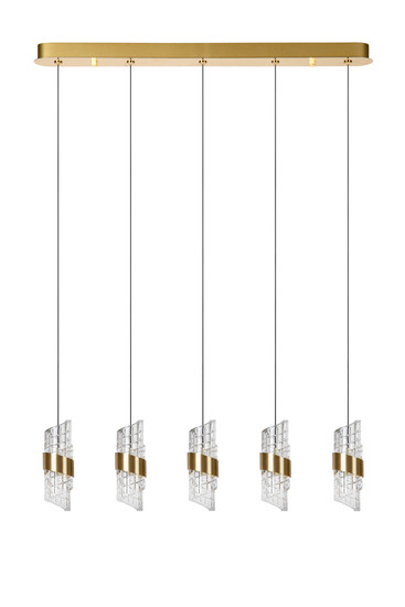 Lucide KLIGANDE LED Pendelleuchten 5-fach 7,8W dimmbar Warmweiss Modern Mattgold 70-150cm 13496/35/02