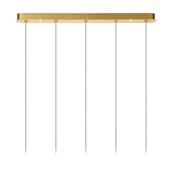 Lucide KLIGANDE LED Pendelleuchten 5-fach 7,8W dimmbar Warmweiss Modern Mattgold 70-150cm 13496/35/02