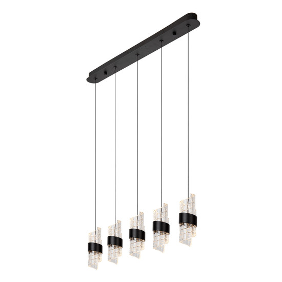 Lucide KLIGANDE LED Pendelleuchten 5-fach 7,8W dimmbar Warmweiss Modern Schwarz 70-150cm 13496/35/30