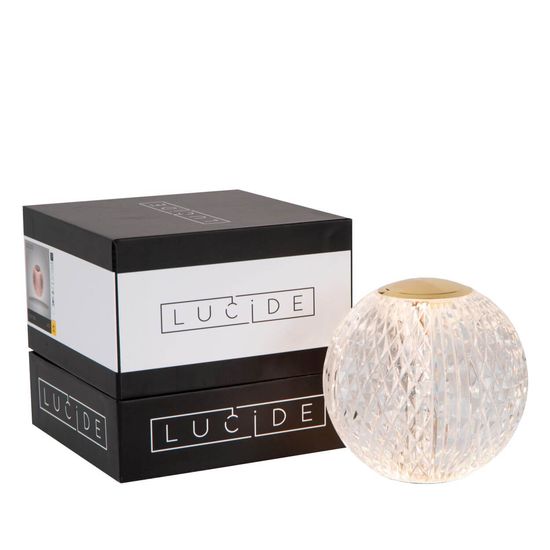 Lucide CINTRA LED Tischlampe 3-Stufen-Dimmer 2W dimmbar Transparent, Mattes Gold, Messing 95Ra 13599/11/60