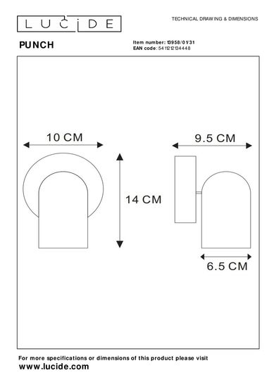 Lucide PUNCH Deckenleuchte GU10 360° drehbar Weiß 13958/01/31