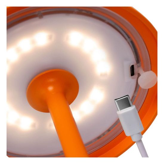 Lucide JOY LED Tischlampe Außen Outdoor 1,5W dimmbar Orange IP54 15500/02/53