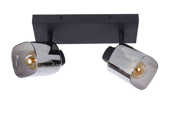 Lucide ALION Deckenleuchte 2x E14 360° drehbar Schwarz, Rauchfarbe Grau 17999/02/30