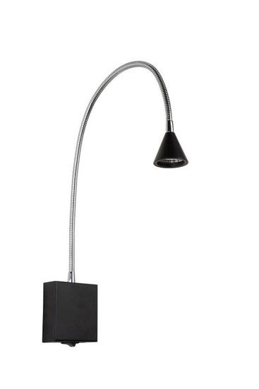 Lucide BUDDY LED Wandleuchte 4W mit flexiblem Lesearm Schwarz, Chrom 18293/03/30