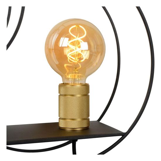 Lucide CIRCLE Wandleuchte E27 Schwarz, Mattes Gold, Messing 21225/01/30