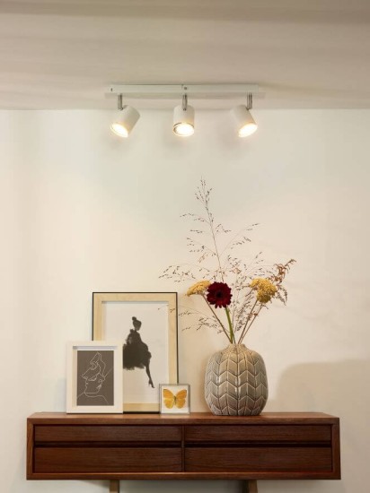 Lucide RILOU LED Deckenleuchte 3x GU10 3x 5W dimmbar 360° drehbar Weiß, Chrom 26994/15/31