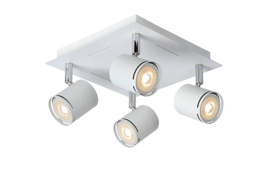 Lucide RILOU LED Deckenleuchte 4x GU10 4x 5W dimmbar 360° drehbar Weiß, Chrom 26994/20/31