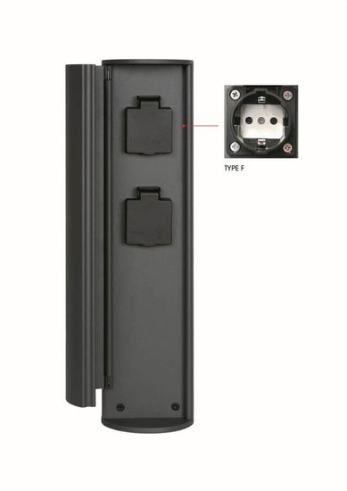 Lucide POWERPOINT Außensteckdose Anthrazit IP44 27849/12/29