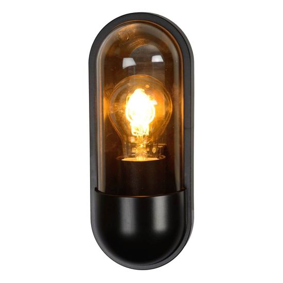 Lucide CAPSULE Außen-Wandleuchte E27 Schwarz, Transparent IP54 29897/01/30