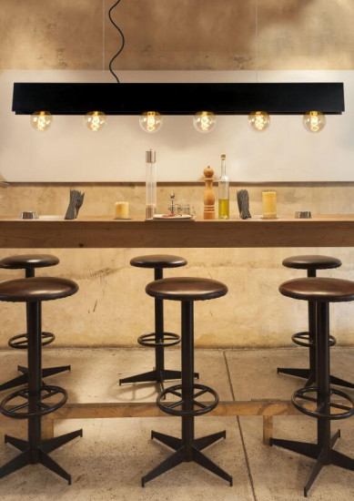 Lucide SURTUS Pendelleuchte 6x E27 Schwarz 30474/06/30