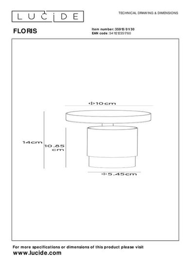 Lucide FLORIS Deckenleuchte GU10 360° drehbar Schwarz, Mattes Gold, Messing 35913/01/30
