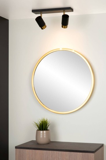 Lucide FLORIS Deckenleuchte 2x GU10 360° drehbar Schwarz, Mattes Gold, Messing 35913/02/30