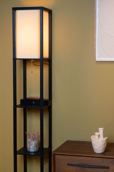 Lucide MENNO Stehleuchte E27 Schwarz, Beige 44799/81/30