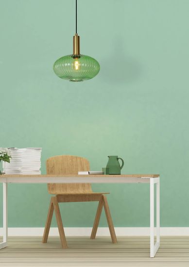 Lucide MALOTO Pendelleuchte E27 Grün, Mattes Gold, Messing 45386/30/33
