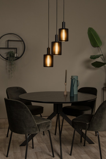 Lucide LAMBRES E27 Pendelleuchten 3-fach Modern Schwarz 70-164cm 45410/13/30