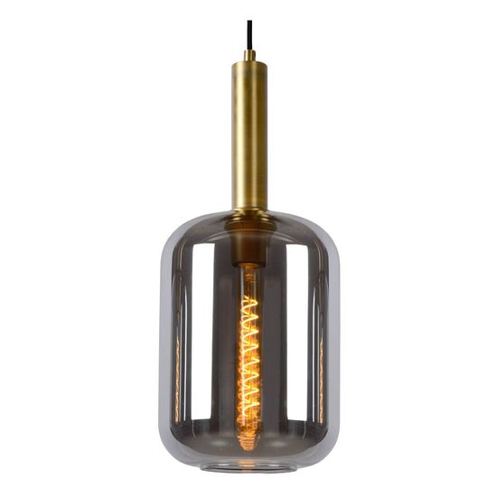 Lucide JOANET Pendelleuchte 3x E27 Rauchfarbe Grau, Mattes Gold, Messing 45494/03/65