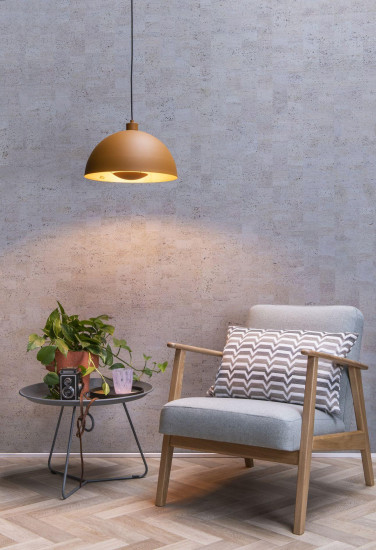 Lucide SIEMON Pendelleuchte E27 Ockergelb, Mattes Gold, Messing 45496/01/44