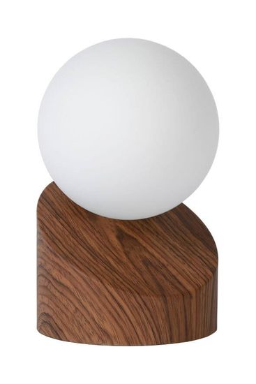Lucide LEN Tischlampe G9 Holz, Opal 45561/01/70