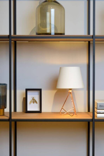 Lucide GITTA Tischlampe E14 Kupfer, Weiß 47500/81/17