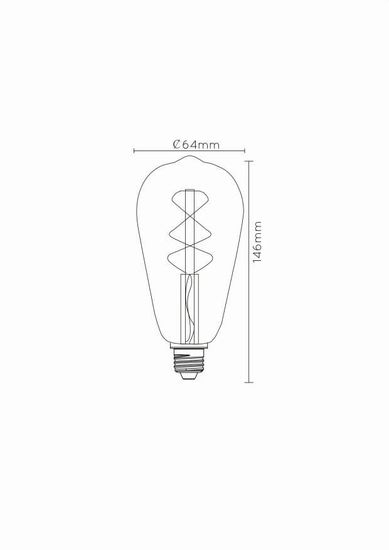 Lucide ST64 LED Filament Lampe E27 4,9W dimmbar Amber 49034/05/62