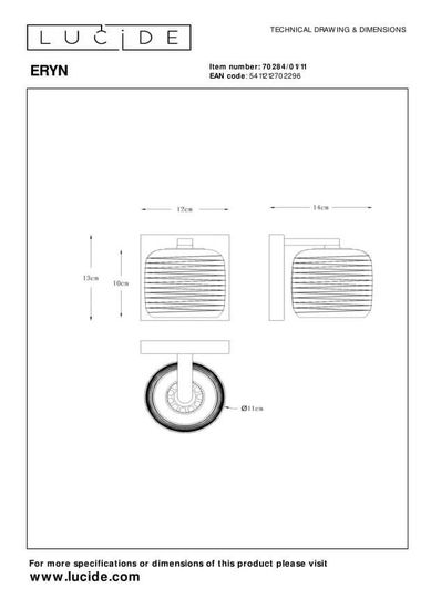 Lucide ERYN Wandleuchte G9 Chrom, Gold 70284/01/11