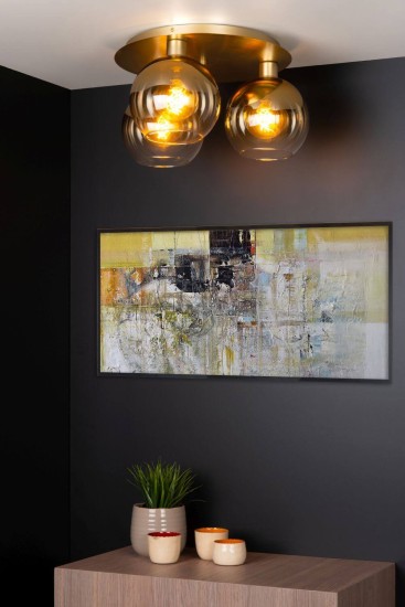 Lucide MARIUS Deckenleuchte 3x E27 Mattes Gold, Messing 74114/03/02