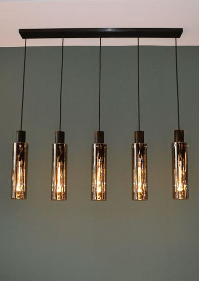 Lucide ORLANDO Pendelleuchte 5x E27 Rauchfarbe Grau, Schwarz 74404/05/65