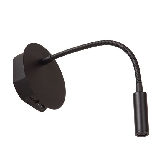 Lucide JOLIJN LED Wandleuchte 2W mit flexiblem Lesearm Schwarz 77289/03/30