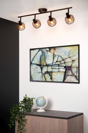 Lucide MAREN Deckenleuchte 4x E14 360° drehbar Schwarz 77978/04/30