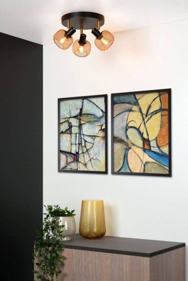 Lucide MAREN Deckenleuchte 3x E14 360° drehbar Mattes Gold, Messing, Schwarz 77978/13/02