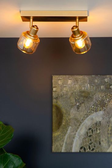 Lucide BJORN Deckenleuchte 2x E14 360° drehbar Mattes Gold, Messing 77979/02/02