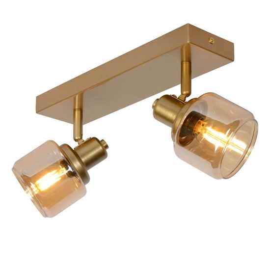 Lucide BJORN Deckenleuchte 2x E14 360° drehbar Mattes Gold, Messing 77979/02/02