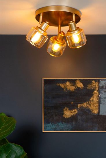 Lucide BJORN Deckenleuchte 3x E14 360° drehbar Mattes Gold, Messing 77979/13/02