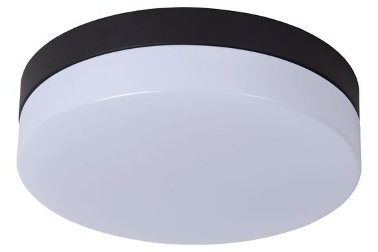 Lucide BISKIT LED Deckenleuchte 12W Schwarz, Opal Sensor IP44 79111/24/30