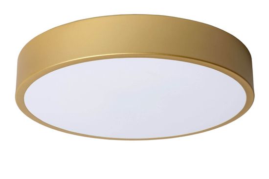 Lucide UNAR LED Deckenleuchte 3-Stufen-Dimmer 18W dimmbar Mattes Gold, Messing, Opal 79185/30/02