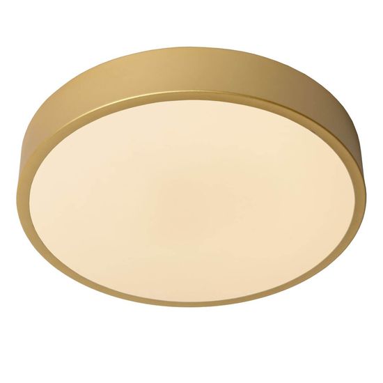 Lucide UNAR LED Deckenleuchte 3-Stufen-Dimmer 18W dimmbar Mattes Gold, Messing, Opal 79185/30/02