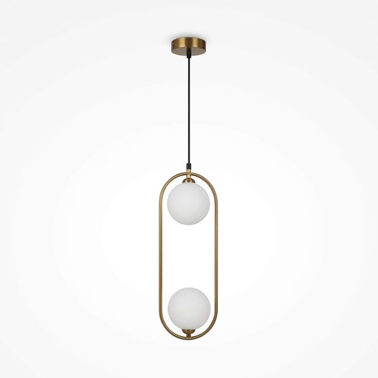 Maytoni Ring Pendelleuchte, Hängeleuchte 2x G9 Weiß Messing