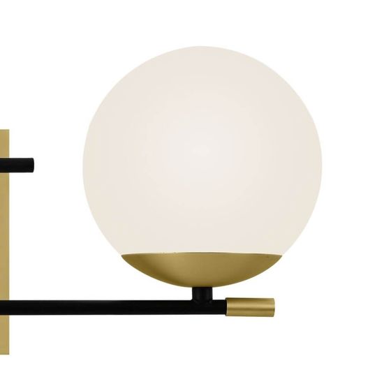 Maytoni Nostalgia Design-Wandlampe mit 2 Kugeln 2x E14 Matt-Gold Weiss Glas