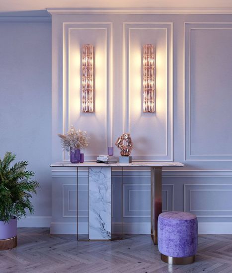 Maytoni Facet Wandleuchte, Wandlampe 3x E14 Gold-Farbe