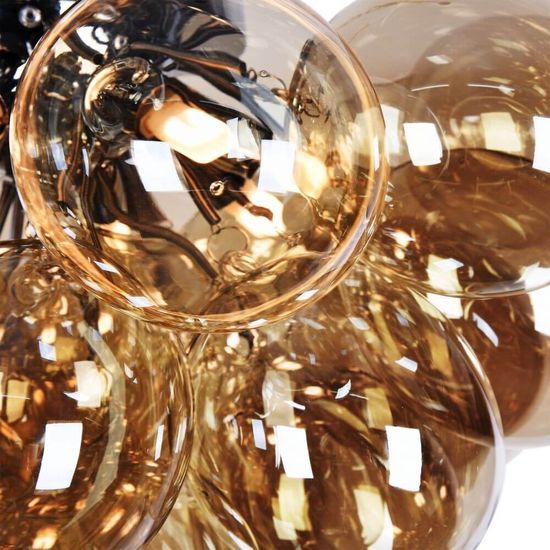 Maytoni Balbo Deckenleuchte 8x G9 Nickel Cognac-Farbe Glas