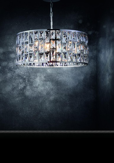 Maytoni Gelid Kronleuchter, Hängeleuchte 4x E27 Chrom Kristall