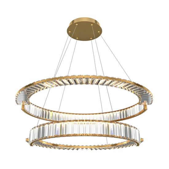 Maytoni Krone LED Pendelleuchte, Hängeleuchte 2x 90W Gold-Farbe 90Ra Neutralweiss