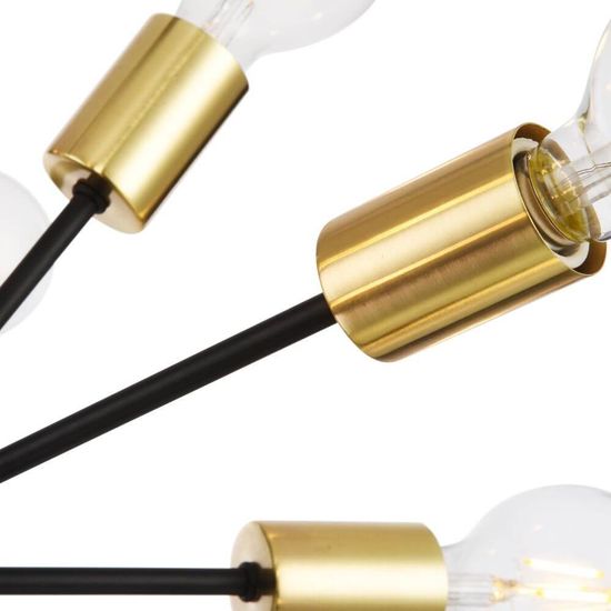 Maytoni Jackson Pendelleuchte, Hängeleuchte 12x E27 Schwarz Gold